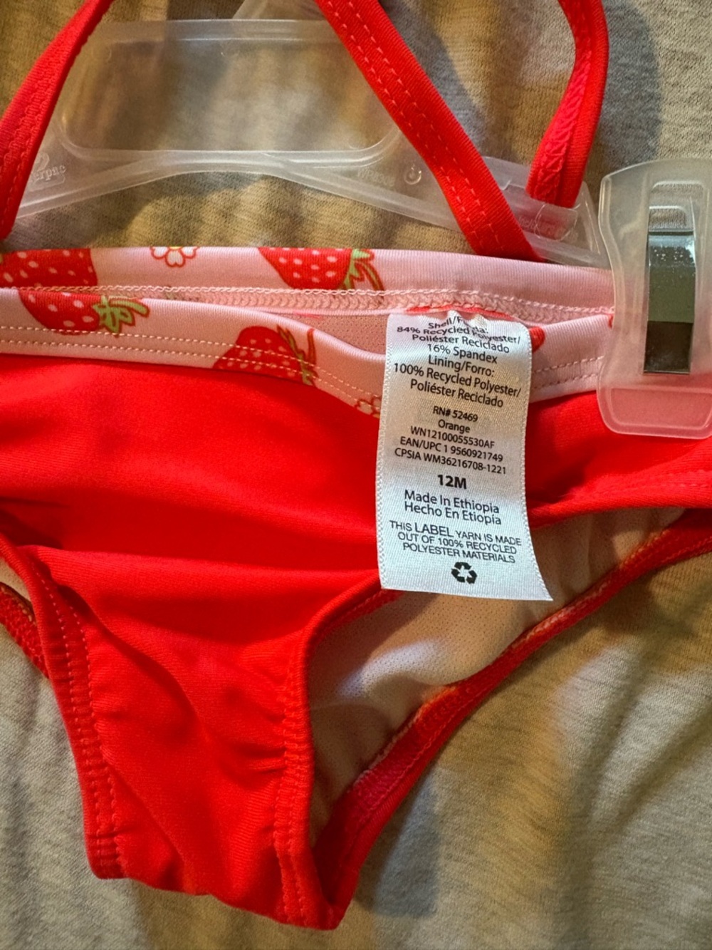 Wonder Nation Pink and Red Strawberry Tankini Swim Set - Picture 3 of 5